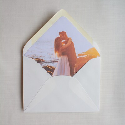 Custom Photo Envelope Liner Insert for Wedding Invitations and Save the Dates | A7 Letter Envelope - image3